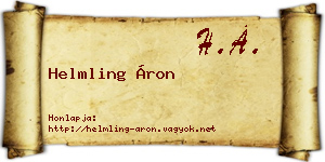 Helmling Áron névjegykártya